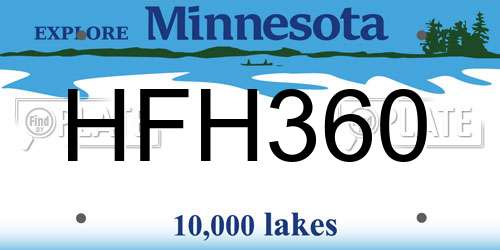 HFH360 Minnesota License Plate