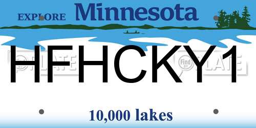 HFHCKY1 Minnesota License Plate