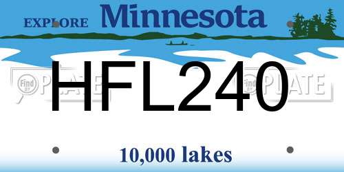 HFL240 Minnesota License Plate