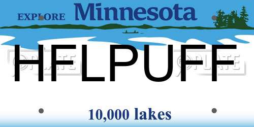 HFLPUFF Minnesota License Plate