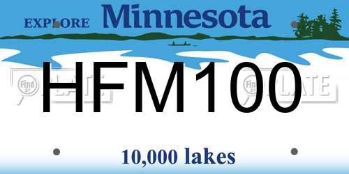 HFM100 Minnesota License Plate