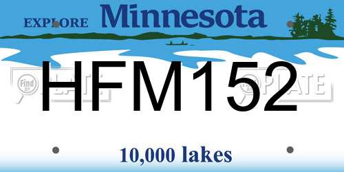 HFM152 Minnesota License Plate
