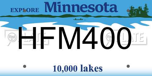 HFM400 Minnesota License Plate