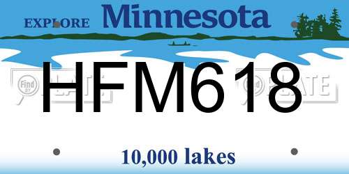 HFM618 Minnesota License Plate