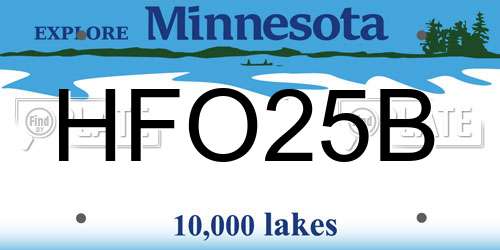 HFO25B Minnesota License Plate