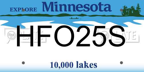 HFO25S Minnesota License Plate