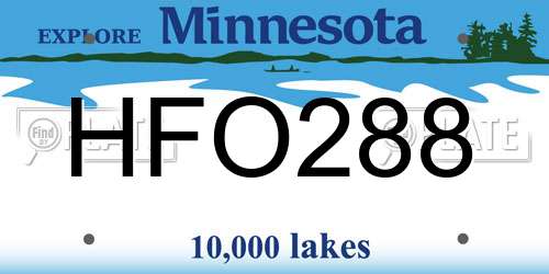 HFO288 Minnesota License Plate