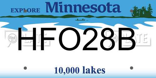 HFO28B Minnesota License Plate