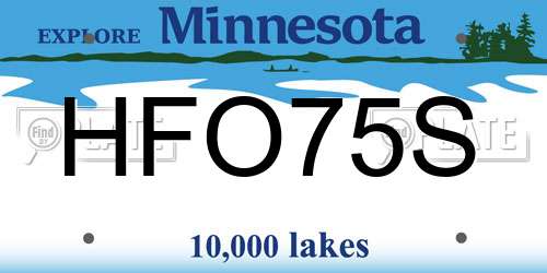 HFO75S Minnesota License Plate
