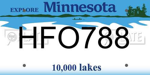 HFO788 Minnesota License Plate