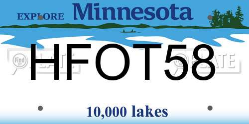 HFOT58 Minnesota License Plate