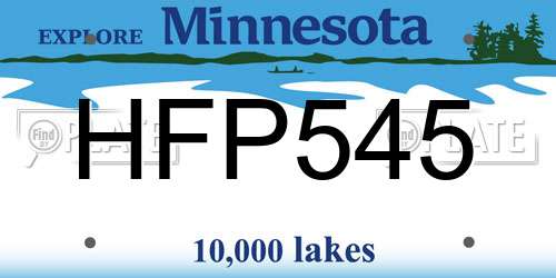 HFP545 Minnesota License Plate
