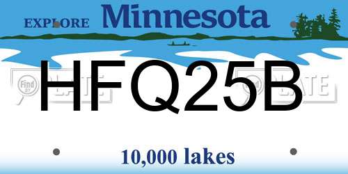 HFQ25B Minnesota License Plate