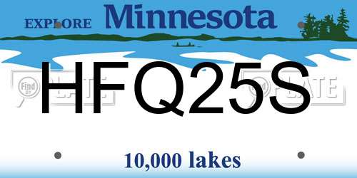 HFQ25S Minnesota License Plate