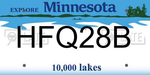 HFQ28B Minnesota License Plate