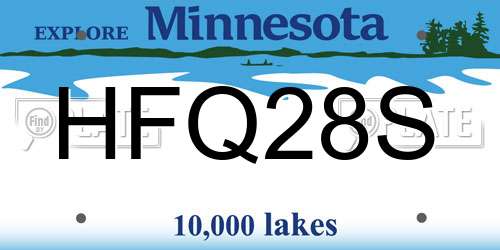 HFQ28S Minnesota License Plate