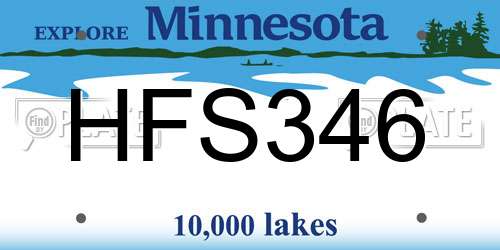 HFS346 Minnesota License Plate