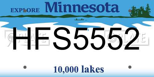 HFS5552 Minnesota License Plate