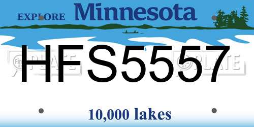 HFS5557 Minnesota License Plate