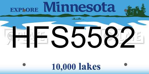 HFS5582 Minnesota License Plate