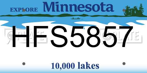 HFS5857 Minnesota License Plate