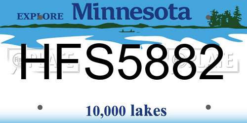 HFS5882 Minnesota License Plate