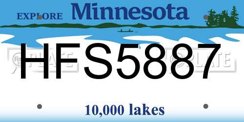 HFS5887 Minnesota License Plate
