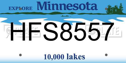 HFS8557 Minnesota License Plate