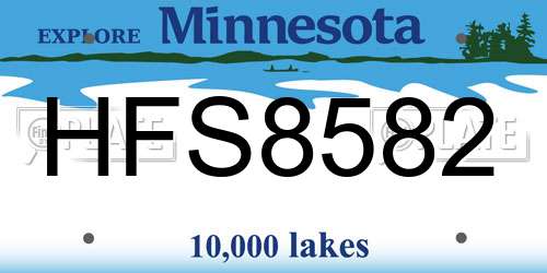 HFS8582 Minnesota License Plate