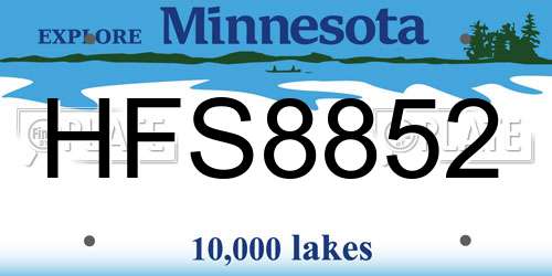 HFS8852 Minnesota License Plate