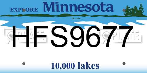 HFS9677 Minnesota License Plate