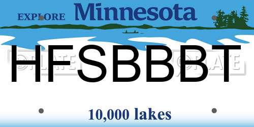 HFSBBBT Minnesota License Plate