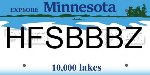 HFSBBBZ Minnesota License Plate