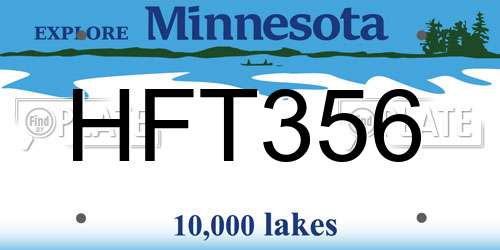 HFT356 Minnesota License Plate