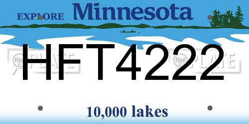 HFT4222 Minnesota License Plate