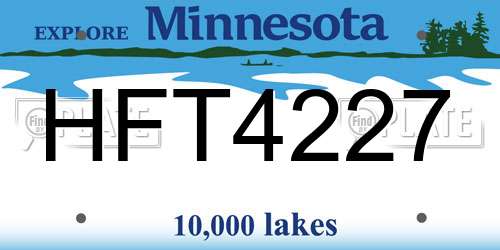 HFT4227 Minnesota License Plate