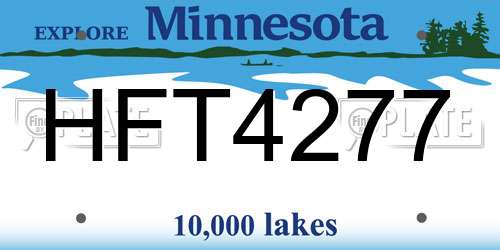 HFT4277 Minnesota License Plate