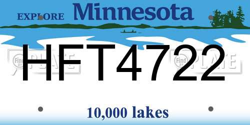HFT4722 Minnesota License Plate