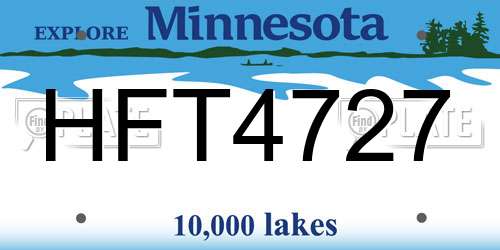 HFT4727 Minnesota License Plate