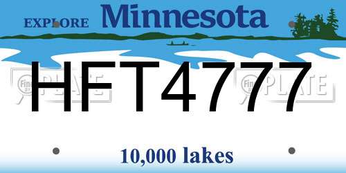 HFT4777 Minnesota License Plate