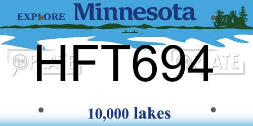 HFT694 Minnesota License Plate