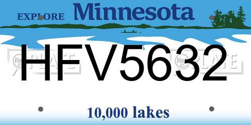 HFV5632 Minnesota License Plate