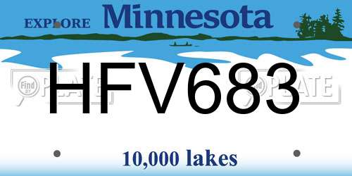 HFV683 Minnesota License Plate