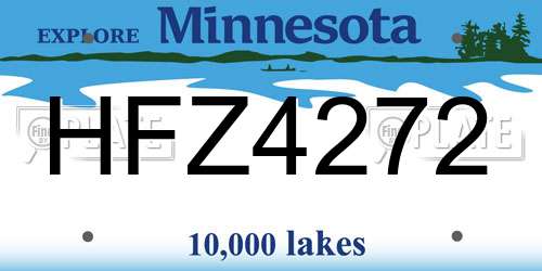 HFZ4272 Minnesota License Plate