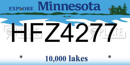 HFZ4277 Minnesota License Plate