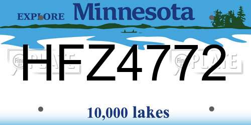HFZ4772 Minnesota License Plate