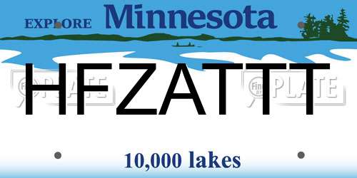 HFZATTT Minnesota License Plate