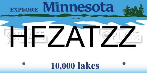 HFZATZZ Minnesota License Plate