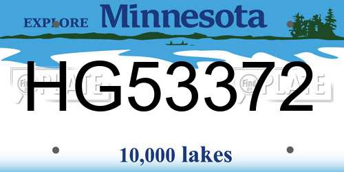HG53372 Minnesota License Plate