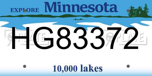 HG83372 Minnesota License Plate